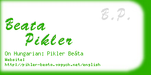 beata pikler business card
